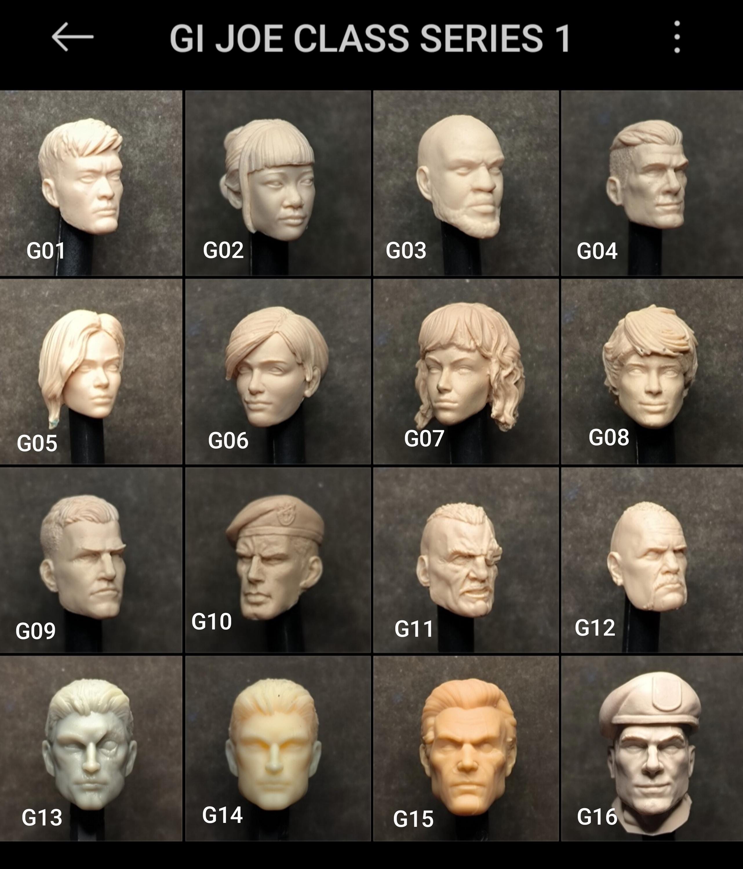 Custom GIJOE CLASSIFIED Series Heads in 1/18 Scale. - Etsy