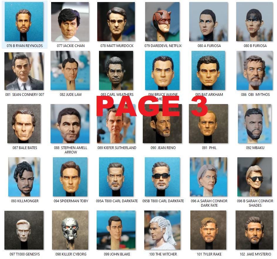 Custom HEAD SCULPT for Action Figure PAGE 3 - Etsy