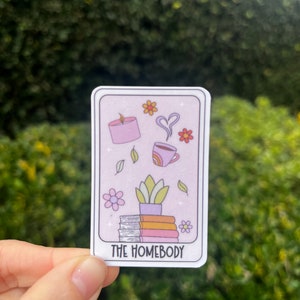 The Homebody Tarot Card Sticker Waterproof  Decal / Kindle Sticker/ book addict/cozy/ waterbottle/ gifts/cute/fall girlie/Gilmore girls