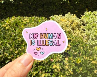 No Human is Illegal Waterproof Vinyl Sticker Decal/ immigration/ love/ gifts/ kindle/ owala/ support