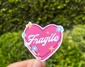 Fragile Heart Sticker Decal/Booktok/Booktrovert club, cozy reader, book snob , smut, waterproof sticker/ Kindle Sticker/laptop/emotional