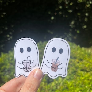 Boba Ghost Besties Babe Throwback Waterproof Sticker Decal//Millennial 90s/throwback/boba tea/kindle/laptop/gifts/funny/ghost