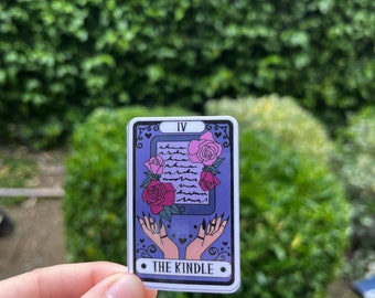 The Kindle Tarot Card Waterproof Holographic Sticker Decal / Book Club / Kindle Sticker/gifts/reader/laptop/waterbottle