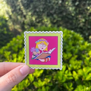 Book Stamp Waterproof Lizzie Sticker/Kindle/90s baby/2000s/millennial/gifts/decorating/book club/readers/McGuire