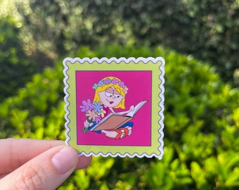 Book Stamp Waterproof Lizzie Sticker/Kindle/90s baby/2000s/millennial/gifts/decorating/book club/readers/McGuire