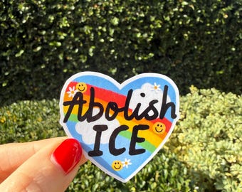 Abolish Ice waterproof sticker decal/ human rights/ support/ USA/ kindle/ owala/ gifts/