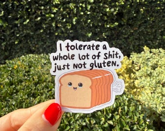 Gluten Free Tummy Hurts Waterproof Vinyl Sticker