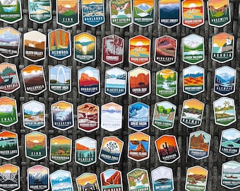 US National Park Sticker Decals, Waterproof Travel Keepsakes