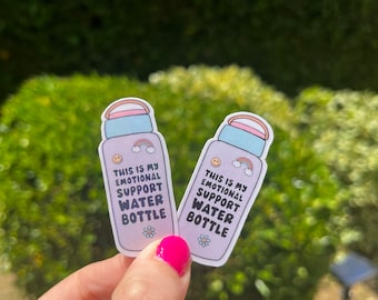 Emotional Support Water Bottle Sticker Decal, funny, mental health, waterproof, sticker,Hydroflask,
