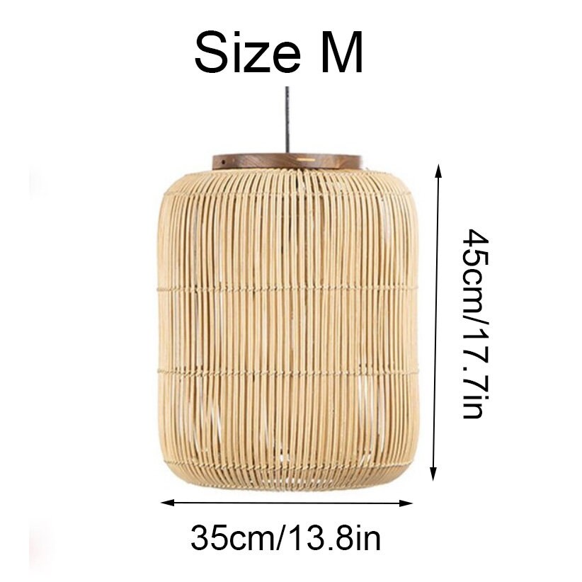 Round Rattan Lampshade, Woven Rattan Pendant Light, Rattan Light ...