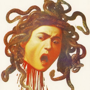 Caravaggio Medusa Large Risograph Print 11x17
