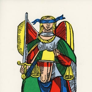 Justice Besancon Tarot Risograph Print