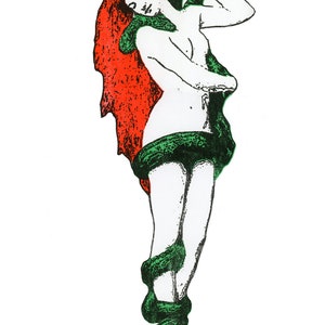 Lilith Dark Goddess Large Risograph Print