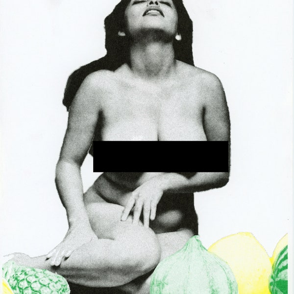 Fruity Nudie Lady Risograph Print