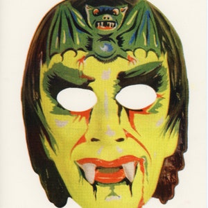 Vampire Ben Cooper Halloween Mask Risograph Print