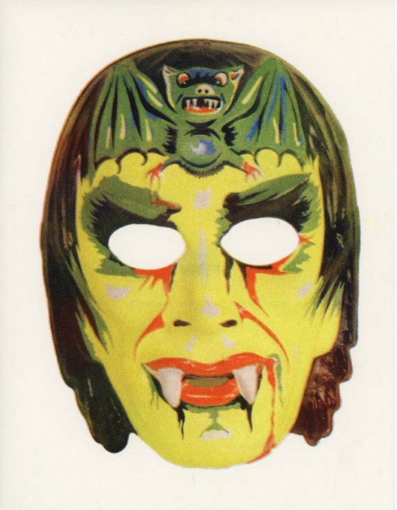 Vampire Ben Cooper Halloween Mask Risograph Print - Etsy
