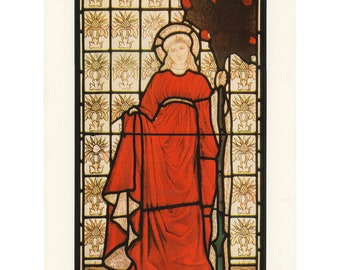 Stained Glass Woman Large Risograph Print 11x17