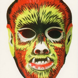 Wolfman #2 Ben Cooper Halloween Mask Risograph Print