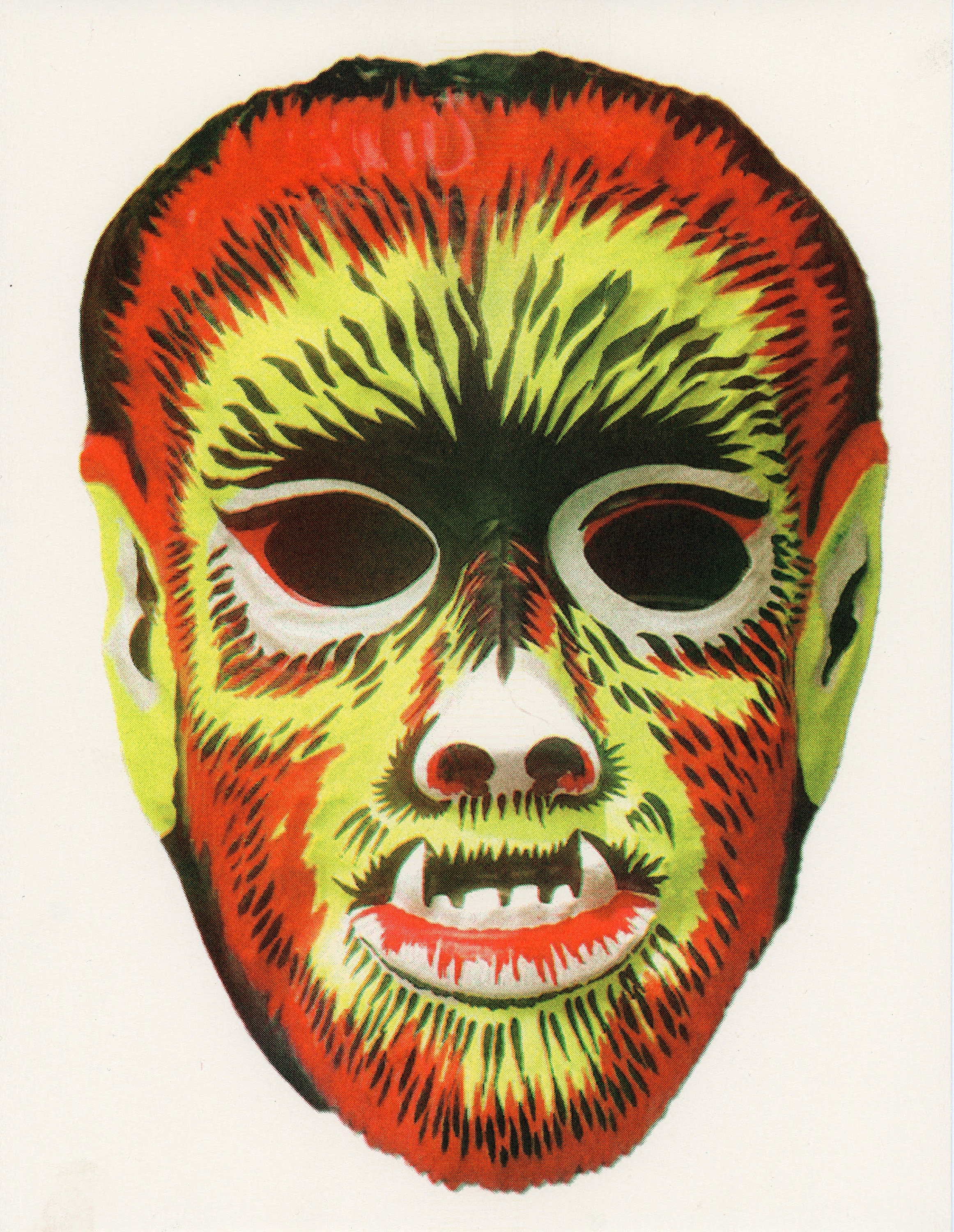 ビンテージマスクマンバンク Wolfman #2 Ben Cooper Halloween Mask Risograph Print - Etsy