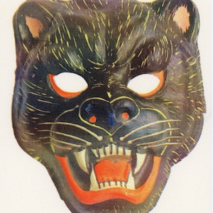 Panther Ben Cooper Halloween Mask Risograph Print