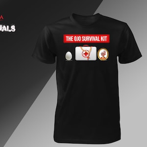 The Ojo Survival Kit T-Shirt – Funny Evil Eye Protection Tee with Huevo, Curandera Vibes, and Abuelita Love