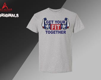 Get Your FIT Together T-Shirt – Funny Fitness Gym Tee with Texas Muscle Design