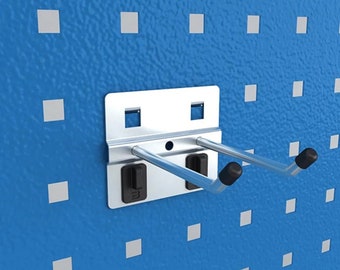 20 x Pegboardpanel metallkrok (dubbel) 80 mm, 20 stycken