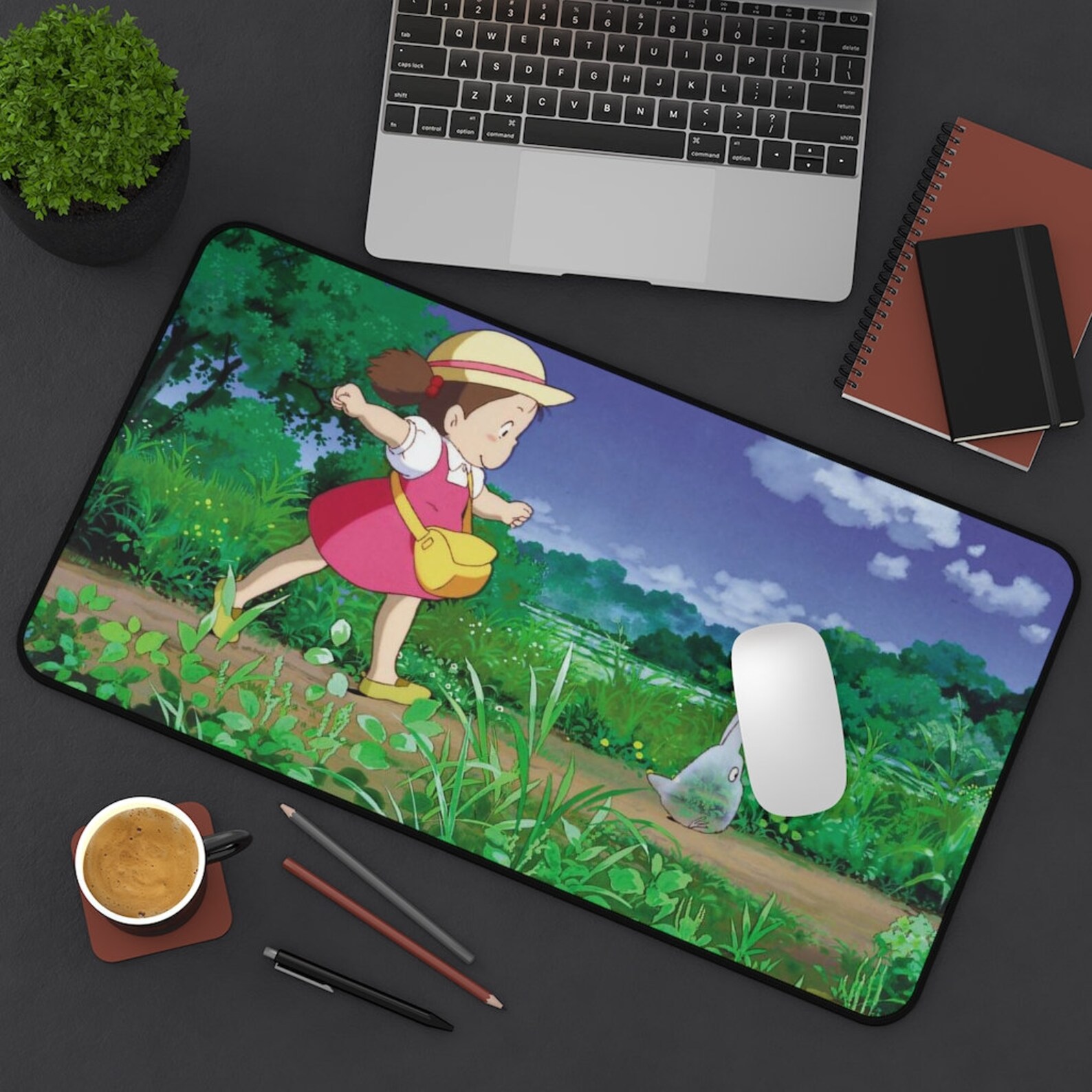 Kawaii Anime Desk Mat Studio Ghibli Desk Mat My Neighbor Etsy