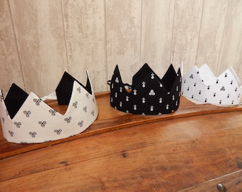 Fabric crown Brittany / king / queen / prince / princess / Epiphany / costume / birthday / zero waste