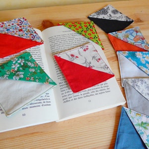 Fabric bookmark / Corner bookmark / Book corner page mark