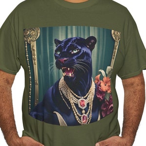 T-Shirt mit Panther Shirt Retro Stil unisex Shirt mit Tierprint 20's Nostalgie Design vintage 1920 Jahre Vibes roaring twenties Geschenk