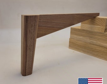 6" hardwood furniture legs, set of 4, walnut, oak, maple, mahogany, cherry, poplar