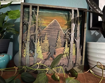 Bigfoot Wall Art SVG FILE | Sasquatch Bestand | Houten Muur opknoping SVG-bestand