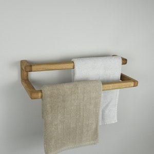 Towel holder Leo for the wall, handmade from oak, tea towel holder, towel holder