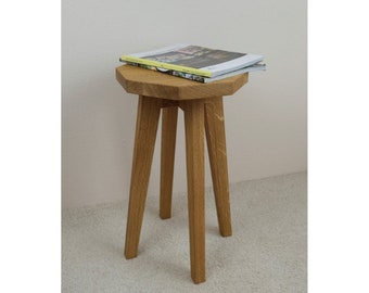 Tabouret en chêne massif fait main - Table d’appoint - Design simple -