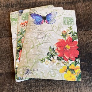Cartes de journalisation | Cartes postales | Papillons éphémères floraux naturels | Scrapbooking | Fabrication de cartes | Journaux indésirables | Projets techniques mixtes