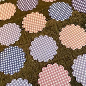 Fleurs Vichy et centre fleuris | Fabrication de cartes | Scrapbooking | Bricolages pour enfants | Technique mixte | Collage |