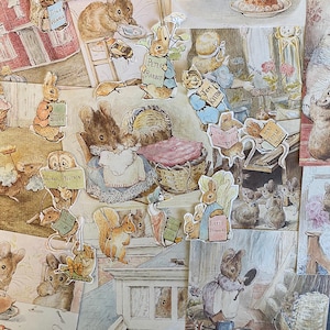 Beatrix Potter | Éphémères pour journaux indésirables | Éphémères pour le scrapbooking | Éphémères pour la fabrication de cartes | illustrations vintages | Éphémères pour enfants |