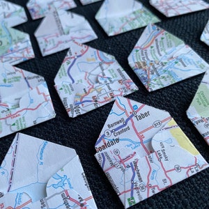 Tiny Envelopes with Cards | Map Themed Envelopes | Fairy Envelopes | Notes of Encouragement | Junk Journals | Scrapbooking |