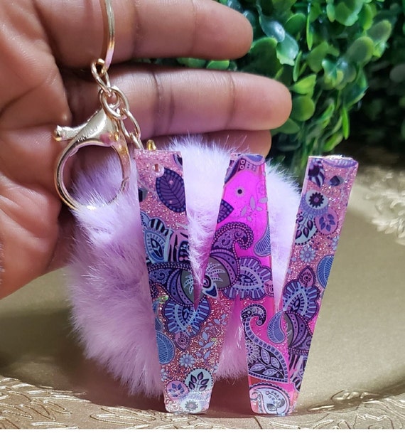 Large outlet initial keychain