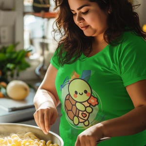 Cute Turtle Graphic Tee for Kids and Adults, Gift for Nature Lovers, Summer Apparel, Eco-Friendly Unisex T-Shirt, Cartoon Animal Design