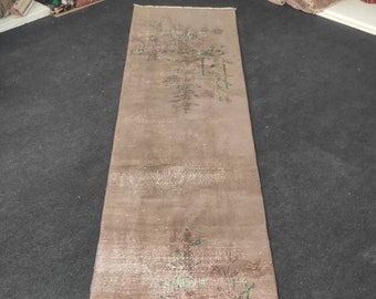 Vintage Oushak löparmatta: 7,2 x 4,3 m, handgjord turkisk ullmatta