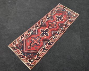 Handmade Wool Oushak Runner Rug: Vintage Turkish Rug (2.72 x 6.75 ft)