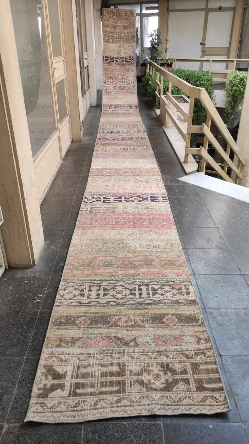 2.65 x 31.06 ft / Oushak Rug / Oushak Runner / kitchen Runner Rug /Hallway Runner Rug / extra long runner/Vintage Runner Long/Runner Rug/250 image 4