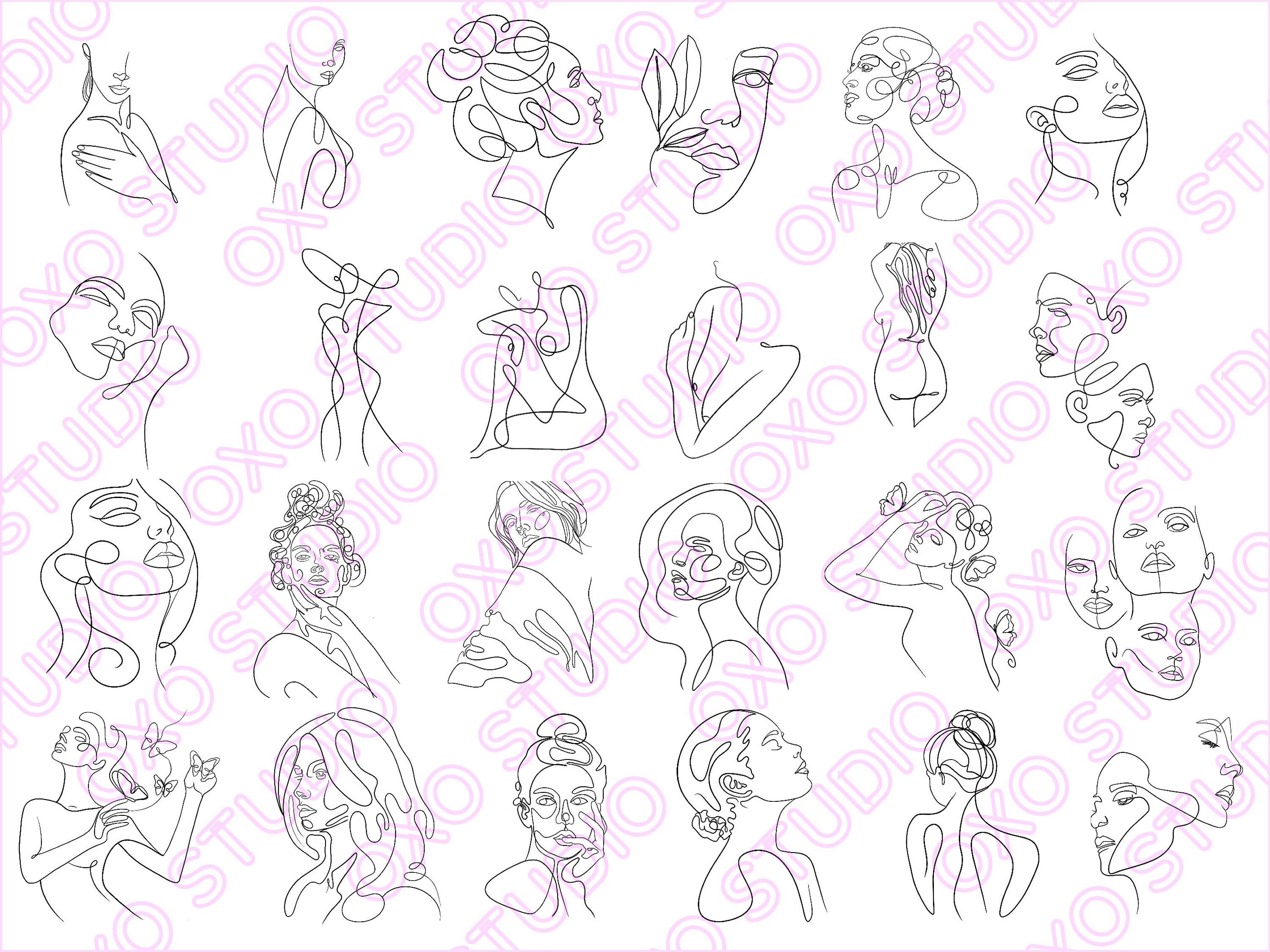 70 Woman Line Arts, Women Lines, Abstract Women Portraits, Line Drawing ...