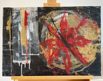 Peintures d’art Abstrait « S’épanouir de l’obscurité ».