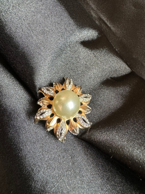 Rare marked reja imitation pearl pendant brooch du