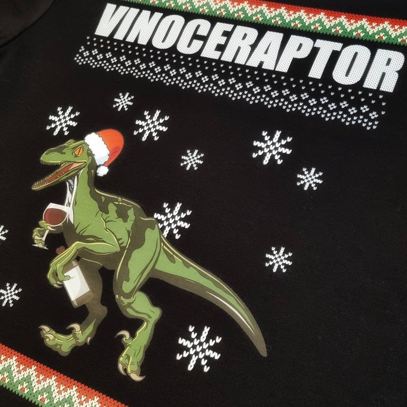 Vinoceraptor Ugly Sweater Ugly Christmas image 2