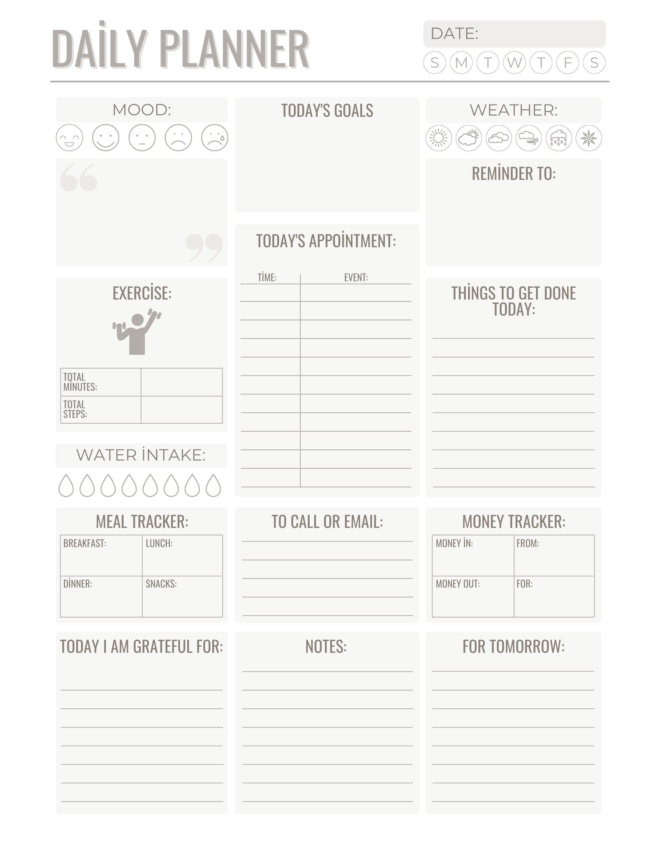 24 Hour Daily Planner Printable, Hourly Planner, Military Time Plan ...