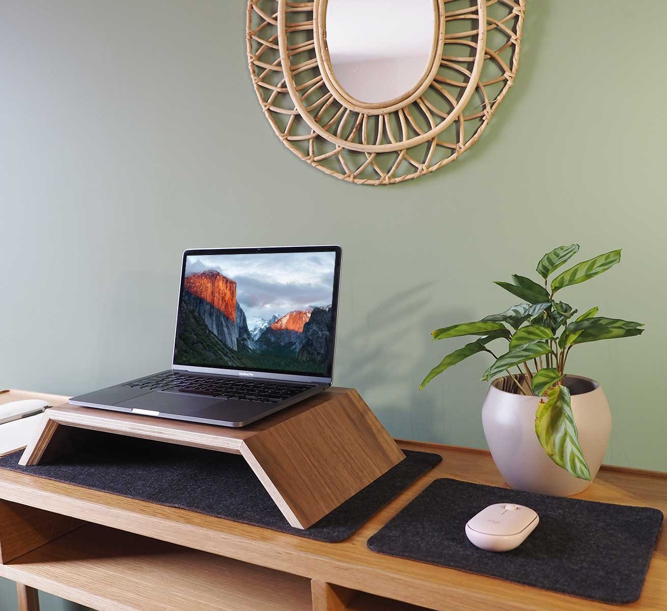 L'authentique - Support d'écran de Moniteur en Bois Bureau à Domicile Accessoires Made in France